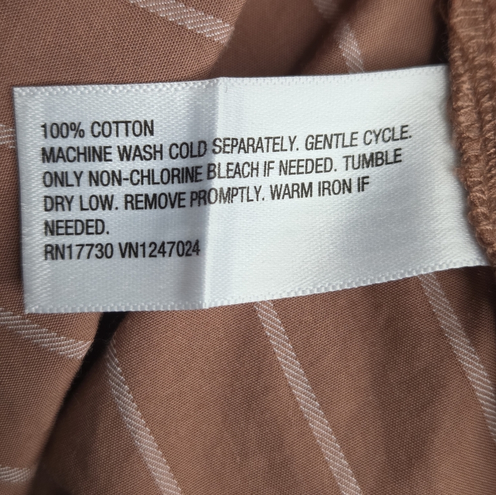 A New Day Size XL Striped Oversized Shirt Brown W/babypink Stripes - Picture 8 of 12
